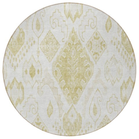 Homeroots 3' Inviting Artichoke Green Mint Ivory Moroccan Washable Area Rug For Indoor & Outdoor Spaces 8' Round Polyester 586452