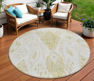 HomeRoots 5' Elegant Moroccan-Inspired Area Rug for Indoor and Outdoor Use - Washable, Durable, Stylish Decor 8' Round 586452
