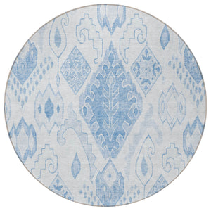 Homeroots 3' Inviting Artichoke Green Mint Ivory Moroccan Washable Area Rug For Indoor & Outdoor Spaces 8' Round Polyester 586458