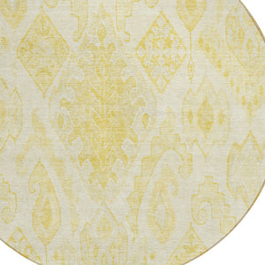 Homeroots 3' Inviting Artichoke Green Mint Ivory Moroccan Washable Area Rug For Indoor & Outdoor Spaces 8' Round Polyester 586464