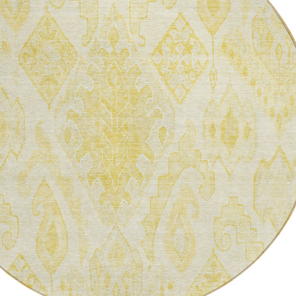 Homeroots 3' Inviting Artichoke Green Mint Ivory Moroccan Washable Area Rug For Indoor & Outdoor Spaces 8' Round Polyester 586464