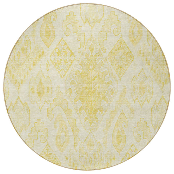 Homeroots 3' Inviting Artichoke Green Mint Ivory Moroccan Washable Area Rug For Indoor & Outdoor Spaces 8' Round Polyester 586464