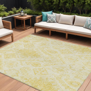 Homeroots 3' Inviting Artichoke Green Mint Ivory Moroccan Washable Area Rug For Indoor & Outdoor Spaces 8' X 10' Polyester 586465