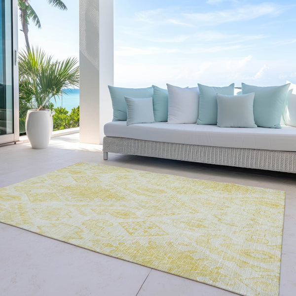 Homeroots 3' Inviting Artichoke Green Mint Ivory Moroccan Washable Area Rug For Indoor & Outdoor Spaces 8' X 10' Polyester 586465
