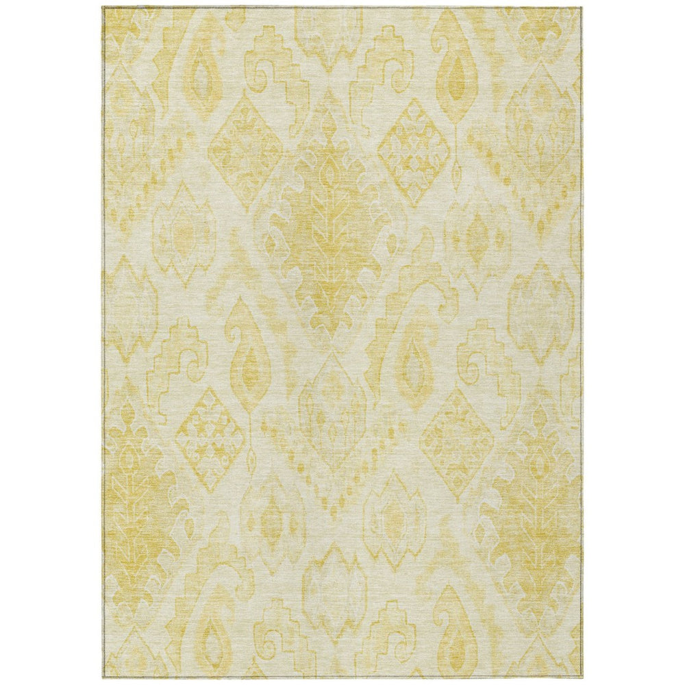 HomeRoots 9' Gold Ivory and Beige Moroccan Area Rug - Stylish, Durable, Washable for Indoor & Outdoor Spaces 9' X 12' 586466