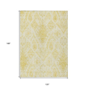 Homeroots 3' Inviting Artichoke Green Mint Ivory Moroccan Washable Area Rug For Indoor & Outdoor Spaces 10' X 14' Polyester 586467