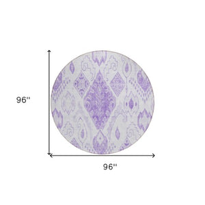 Homeroots 3' Inviting Artichoke Green Mint Ivory Moroccan Washable Area Rug For Indoor & Outdoor Spaces 8' Round Polyester 586470