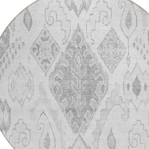 Homeroots 3' Inviting Artichoke Green Mint Ivory Moroccan Washable Area Rug For Indoor & Outdoor Spaces 8' Round Polyester 586476