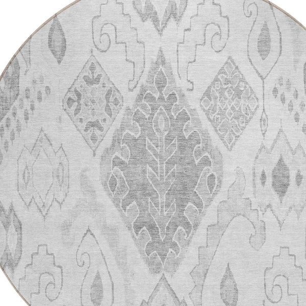 Homeroots 3' Inviting Artichoke Green Mint Ivory Moroccan Washable Area Rug For Indoor & Outdoor Spaces 8' Round Polyester 586476