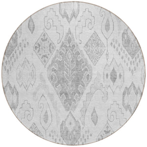 Homeroots 3' Inviting Artichoke Green Mint Ivory Moroccan Washable Area Rug For Indoor & Outdoor Spaces 8' Round Polyester 586476