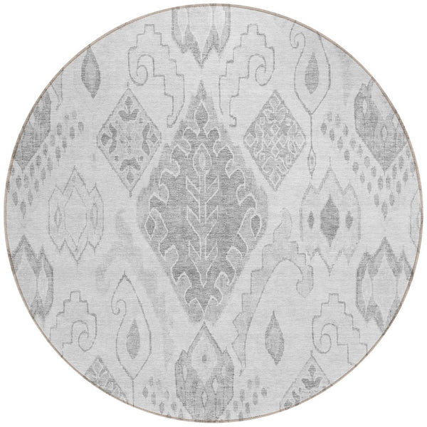 Homeroots 3' Inviting Artichoke Green Mint Ivory Moroccan Washable Area Rug For Indoor & Outdoor Spaces 8' Round Polyester 586476