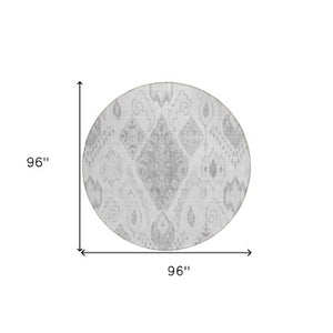 Homeroots 3' Inviting Artichoke Green Mint Ivory Moroccan Washable Area Rug For Indoor & Outdoor Spaces 8' Round Polyester 586476