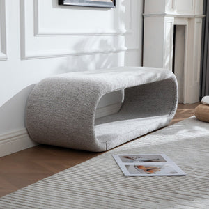English Elm 52.17"wide Chenille Upholstered Storage Bench Soft Foam Seat Iron Wood Frame Entryway Light Brown W3189P422400