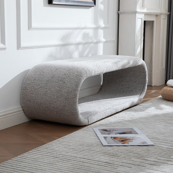 English Elm 52.17"wide Chenille Upholstered Storage Bench Soft Foam Seat Iron Wood Frame Entryway Light Brown W3189P422400