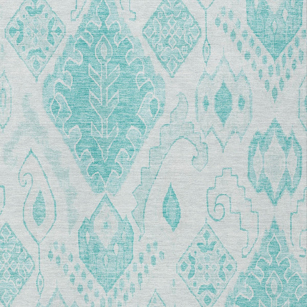 Homeroots 3' Inviting Artichoke Green Mint Ivory Moroccan Washable Area Rug For Indoor & Outdoor Spaces 3' X 5' Polyester 586480