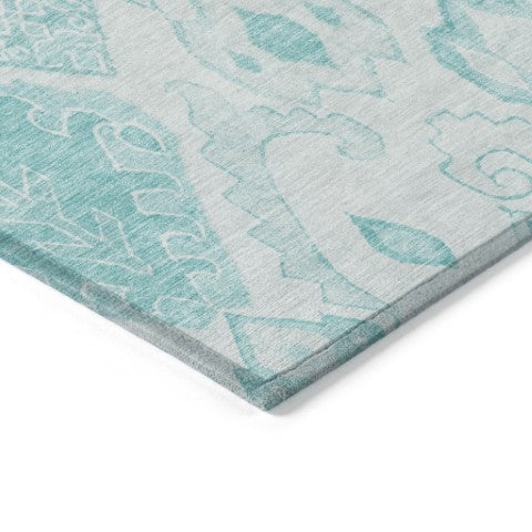 Homeroots 3' Inviting Artichoke Green Mint Ivory Moroccan Washable Area Rug For Indoor & Outdoor Spaces 3' X 5' Polyester 586480