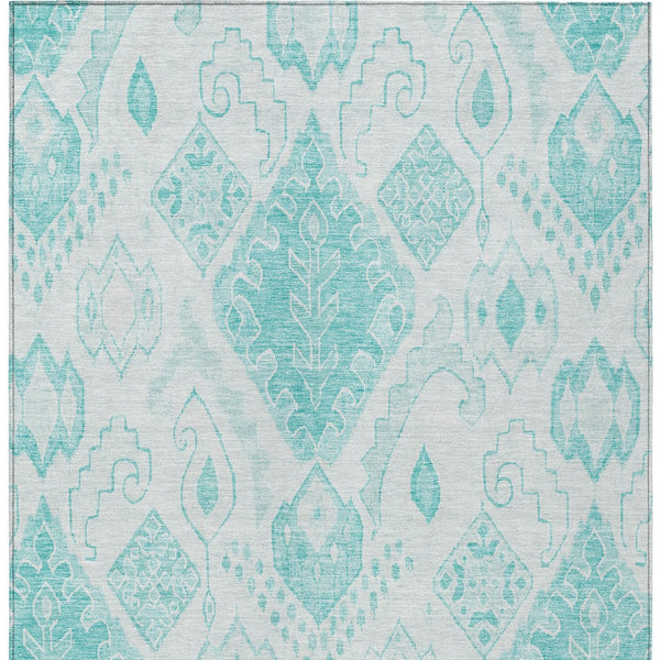 Homeroots 3' Inviting Artichoke Green Mint Ivory Moroccan Washable Area Rug For Indoor & Outdoor Spaces 3' X 5' Polyester 586480