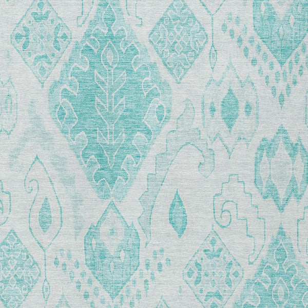 Homeroots 3' Inviting Artichoke Green Mint Ivory Moroccan Washable Area Rug For Indoor & Outdoor Spaces 5' X 8' Polyester 586481