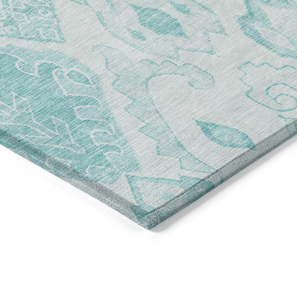 Homeroots 3' Inviting Artichoke Green Mint Ivory Moroccan Washable Area Rug For Indoor & Outdoor Spaces 8' X 10' Polyester 586483