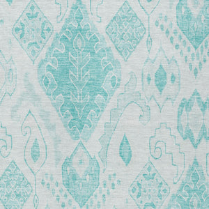 Homeroots 3' Inviting Artichoke Green Mint Ivory Moroccan Washable Area Rug For Indoor & Outdoor Spaces 9' X 12' Polyester 586484