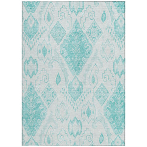 Homeroots 3' Inviting Artichoke Green Mint Ivory Moroccan Washable Area Rug For Indoor & Outdoor Spaces 9' X 12' Polyester 586484