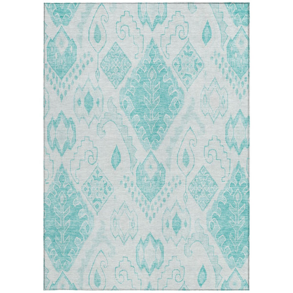 Homeroots 3' Inviting Artichoke Green Mint Ivory Moroccan Washable Area Rug For Indoor & Outdoor Spaces 9' X 12' Polyester 586484