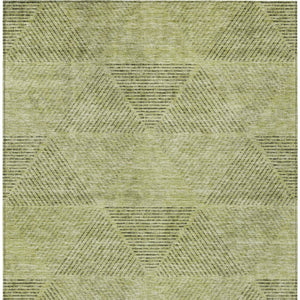 Homeroots 3' Geometric Washable Indoor Outdoor Area Rug In Artichoke And Fern Green For Stylish Spaces 8' X 10' Polyester 586489