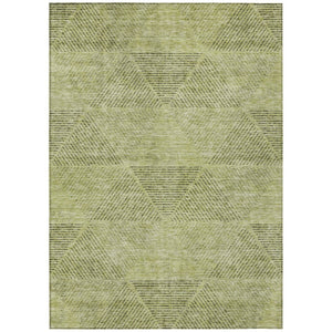 HomeRoots 5' Stylish Artichoke Green Geometric Area Rug - Durable, Washable for Indoor & Outdoor Spaces 8' X 10' 586489