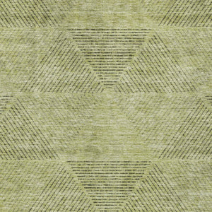 Homeroots 3' Geometric Washable Indoor Outdoor Area Rug In Artichoke And Fern Green For Stylish Spaces 9' X 12' Polyester 586490