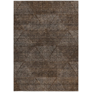 Homeroots 3' Geometric Washable Indoor Outdoor Area Rug In Artichoke And Fern Green For Stylish Spaces 3' X 5' Polyester 586492