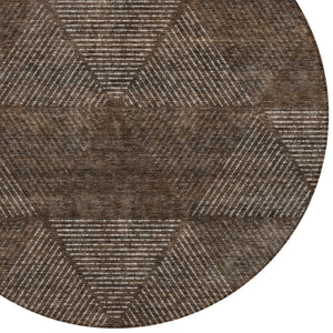 Homeroots 3' Geometric Washable Indoor Outdoor Area Rug In Artichoke And Fern Green For Stylish Spaces 8' Round Polyester 586494