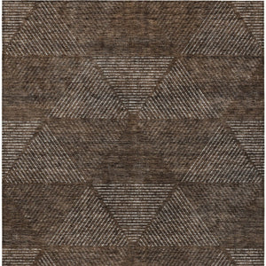 Homeroots 3' Geometric Washable Indoor Outdoor Area Rug In Artichoke And Fern Green For Stylish Spaces 9' X 12' Polyester 586496