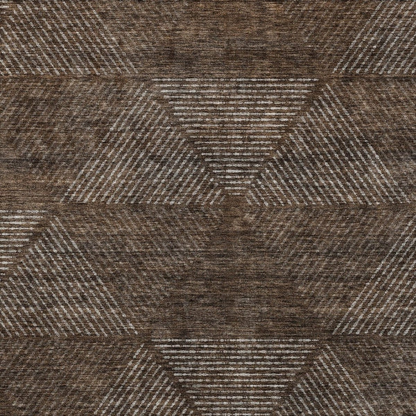 Homeroots 3' Geometric Washable Indoor Outdoor Area Rug In Artichoke And Fern Green For Stylish Spaces 9' X 12' Polyester 586496