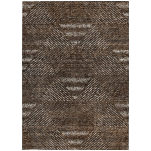 Homeroots 3' Geometric Washable Indoor Outdoor Area Rug In Artichoke And Fern Green For Stylish Spaces 10' X 14' Polyester 586497