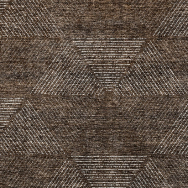 Homeroots 3' Geometric Washable Indoor Outdoor Area Rug In Artichoke And Fern Green For Stylish Spaces 10' X 14' Polyester 586497