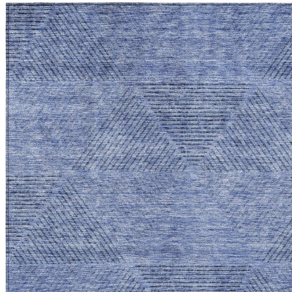 Homeroots 3' Geometric Washable Indoor Outdoor Area Rug In Artichoke And Fern Green For Stylish Spaces 5' X 8' Polyester 586499