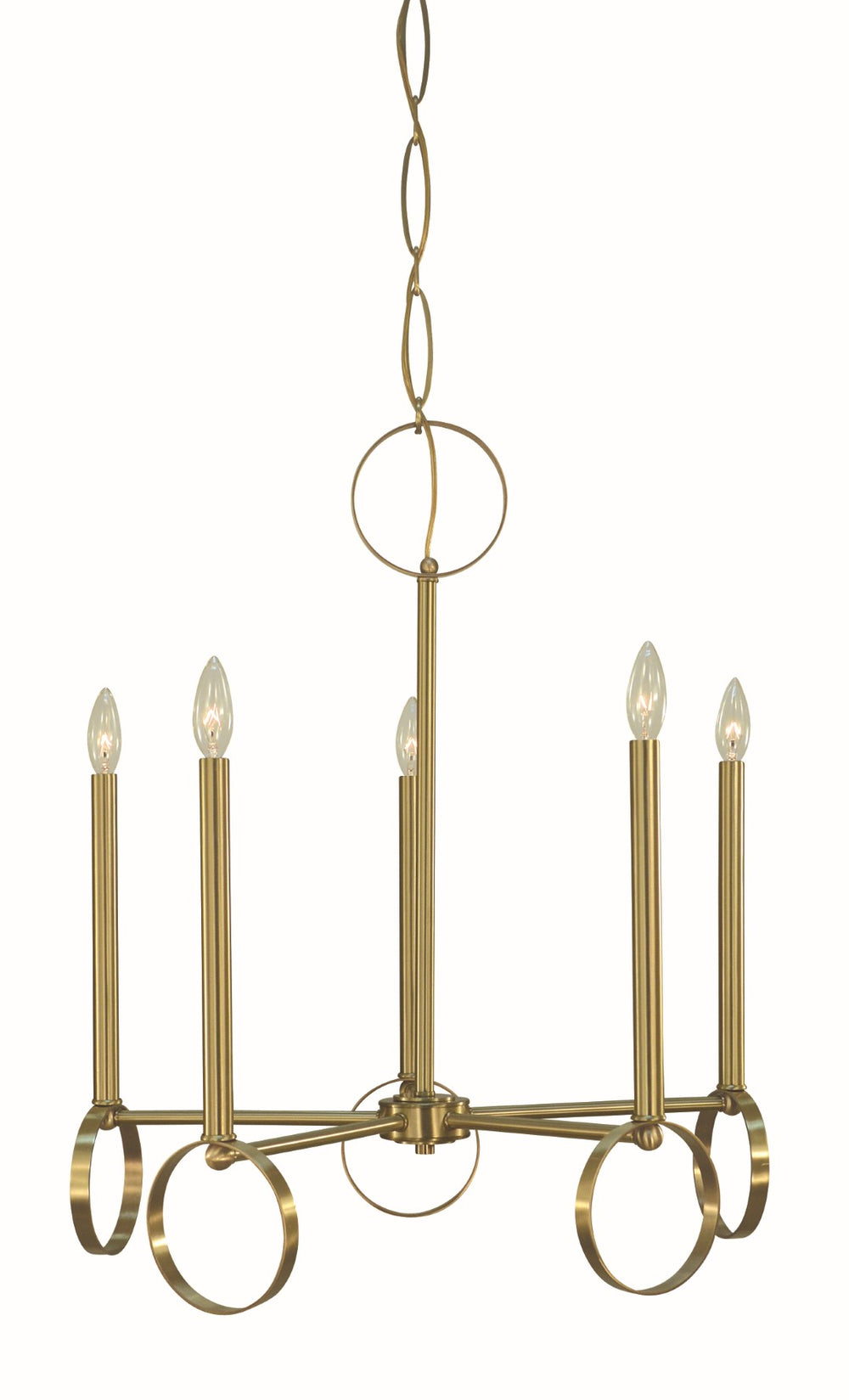 Framburg 5-light Olivia Dining Chandelier - Stunning Handcrafted Crystal Frame For Elegant Home Décor Brushed Brass Metal 5865 Br