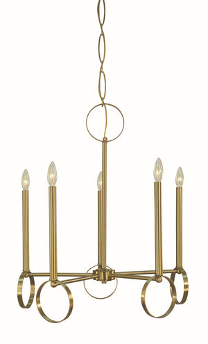 Framburg 5-light Olivia Dining Chandelier - Stunning Handcrafted Crystal Frame For Elegant Home Décor Brushed Brass Metal 5865 Br