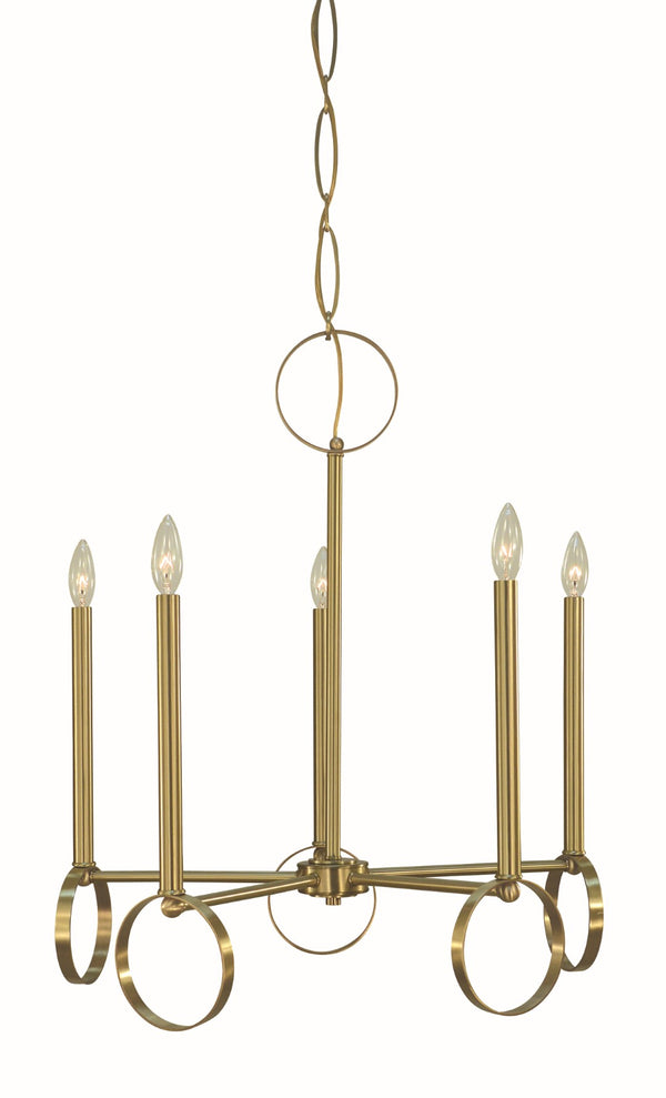 Framburg 5-light Olivia Dining Chandelier - Stunning Handcrafted Crystal Frame For Elegant Home Décor Brushed Brass Metal 5865 Br