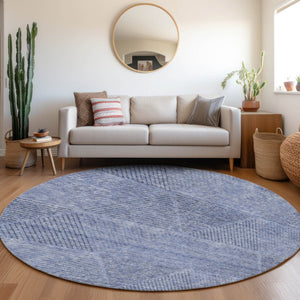 Homeroots 3' Geometric Washable Indoor Outdoor Area Rug In Artichoke And Fern Green For Stylish Spaces 8' Round Polyester 586500