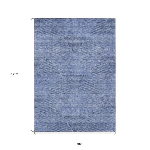 Homeroots 3' Geometric Washable Indoor Outdoor Area Rug In Artichoke And Fern Green For Stylish Spaces 8' X 10' Polyester 586501