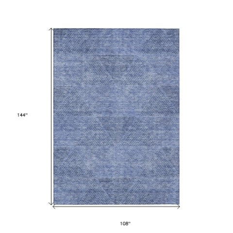 Homeroots 3' Geometric Washable Indoor Outdoor Area Rug In Artichoke And Fern Green For Stylish Spaces 9' X 12' Polyester 586502