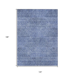 Homeroots 3' Geometric Washable Indoor Outdoor Area Rug In Artichoke And Fern Green For Stylish Spaces 10' X 14' Polyester 586503