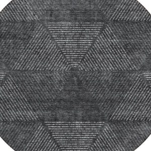 Homeroots 3' Geometric Washable Indoor Outdoor Area Rug In Artichoke And Fern Green For Stylish Spaces 8' Round Polyester 586506