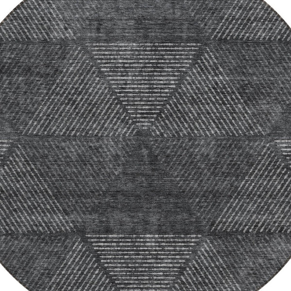 Homeroots 3' Geometric Washable Indoor Outdoor Area Rug In Artichoke And Fern Green For Stylish Spaces 8' Round Polyester 586506