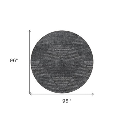 Homeroots 3' Geometric Washable Indoor Outdoor Area Rug In Artichoke And Fern Green For Stylish Spaces 8' Round Polyester 586506