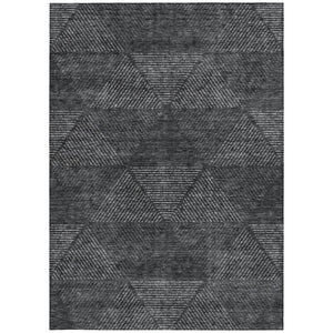 Homeroots 3' Geometric Washable Indoor Outdoor Area Rug In Artichoke And Fern Green For Stylish Spaces 9' X 12' Polyester 586508