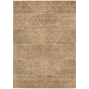Homeroots 3' Geometric Washable Indoor Outdoor Area Rug In Artichoke And Fern Green For Stylish Spaces 3' X 5' Polyester 586510