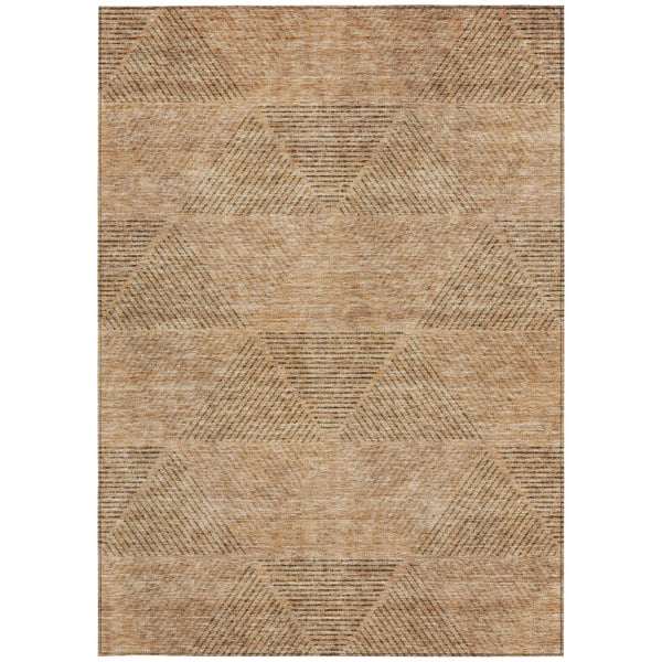 Homeroots 3' Geometric Washable Indoor Outdoor Area Rug In Artichoke And Fern Green For Stylish Spaces 3' X 5' Polyester 586510