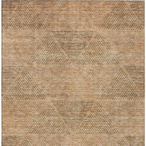 Homeroots 3' Geometric Washable Indoor Outdoor Area Rug In Artichoke And Fern Green For Stylish Spaces 5' X 8' Polyester 586511